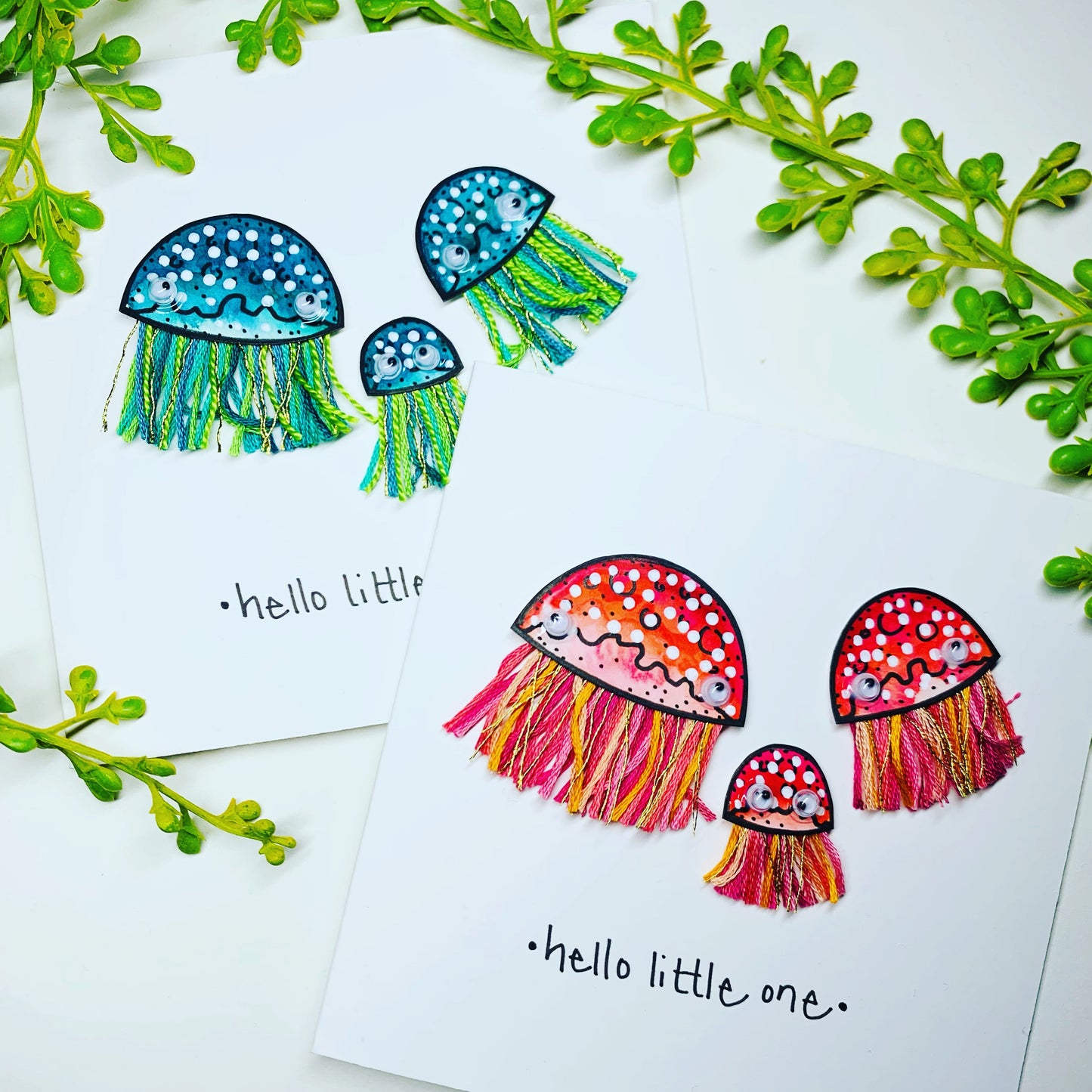 Jellyfish New Baby card - Original Artwork card