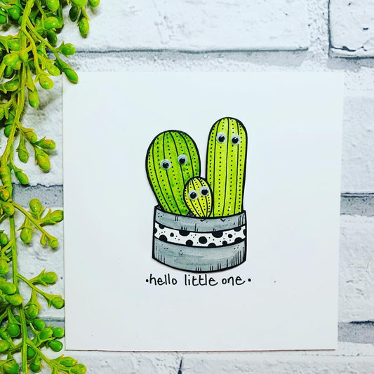 Family of Cacti New Baby Card