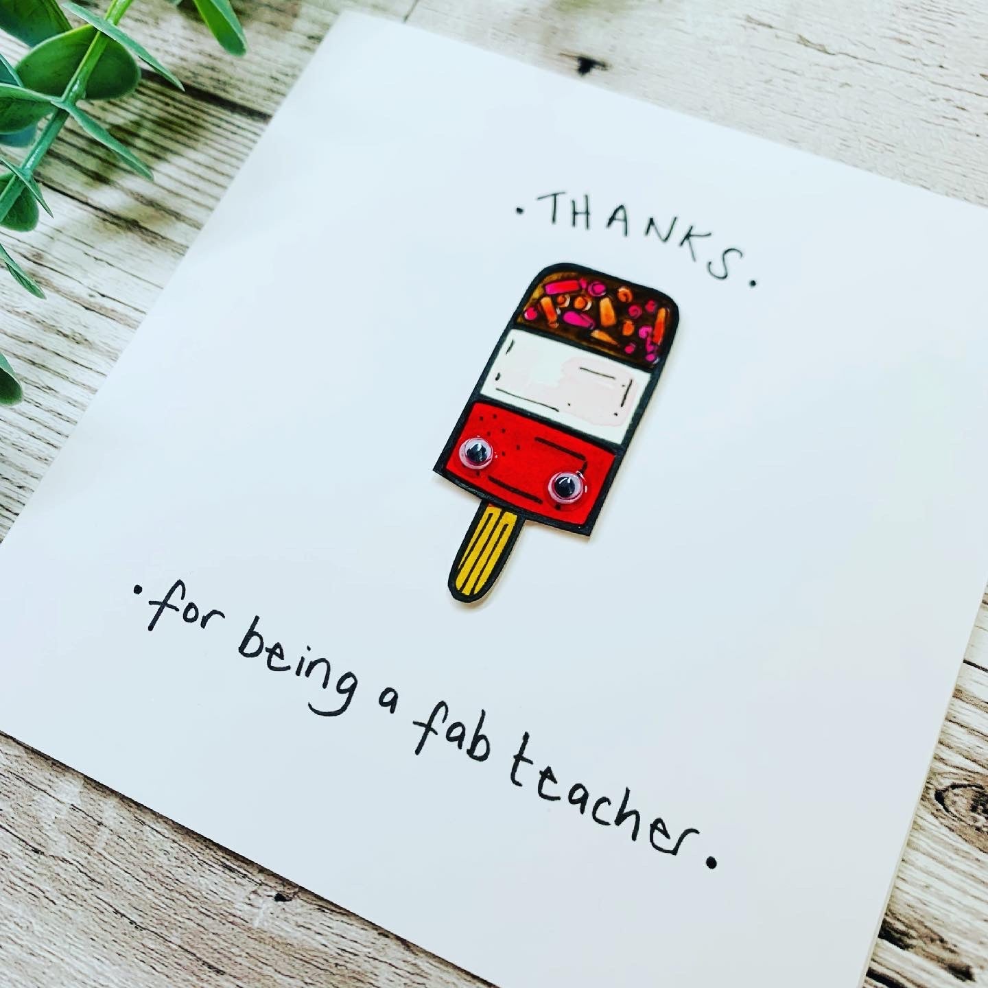 Original hand-painted pen and ink illustrations on glossy cards